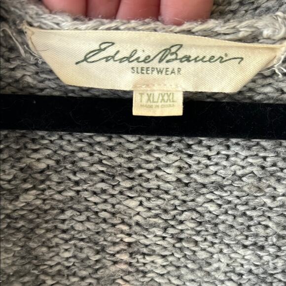 Eddie Bauer Cozy Gray Hooded Sweater - size XL - Picture 2 of 8